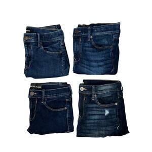 Lot of 4 pairs express skinny jeans Jeggings women’s size 8 mid rise dark wash